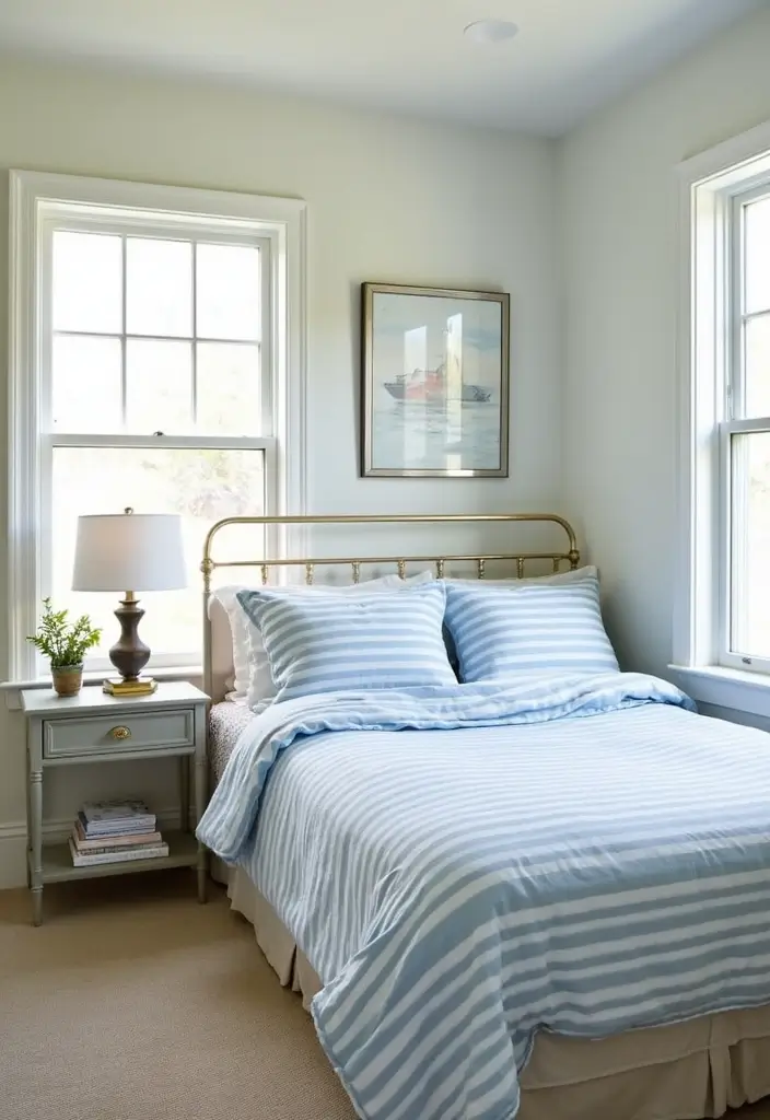 30 Light Blue Bedroom Ideas That Feel Airy Fresh & Serene - 2. Nautical Elegance