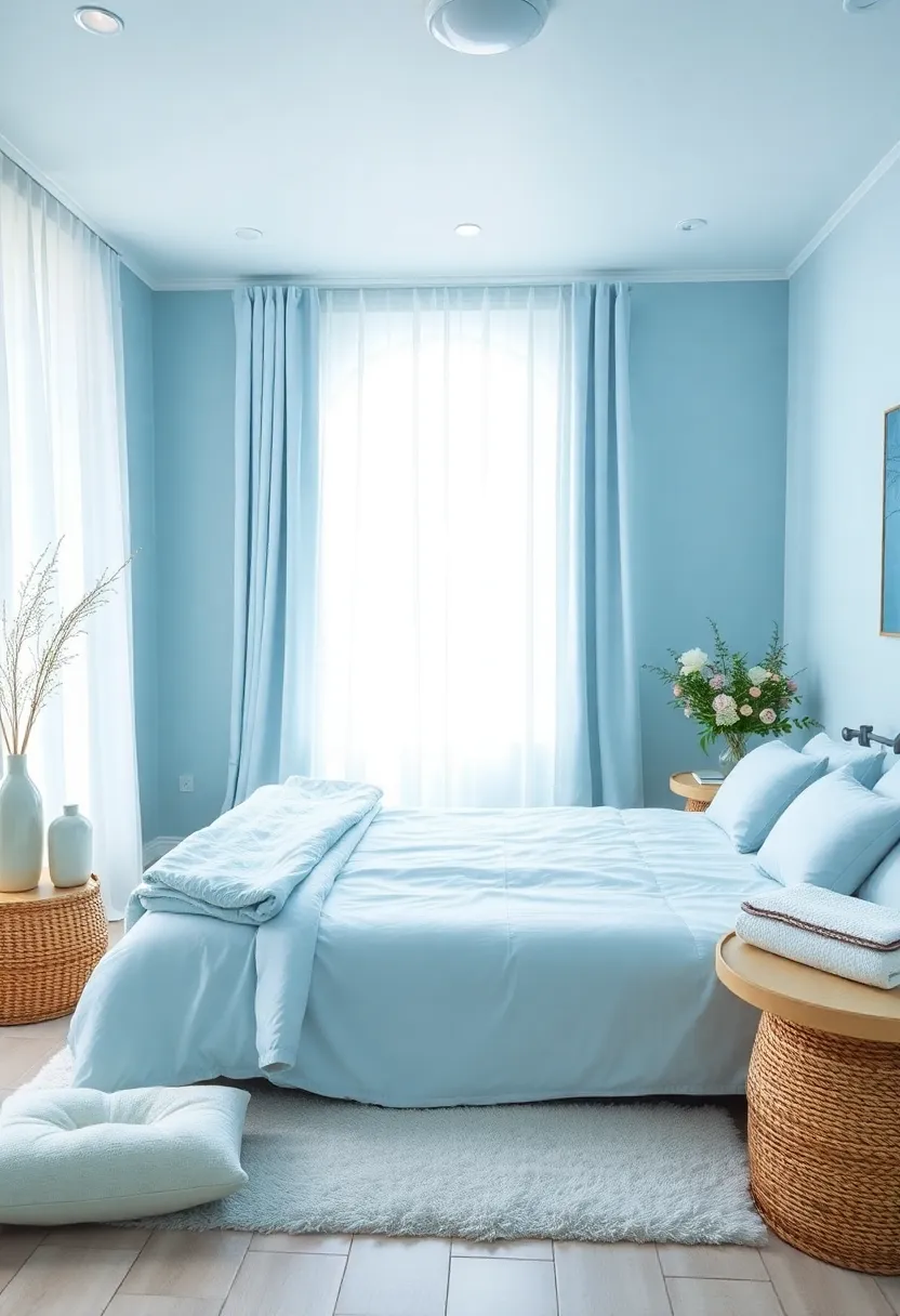 30 Light Blue Bedroom Ideas That Feel Airy Fresh & Serene - 26. Spa-Inspired Retreat