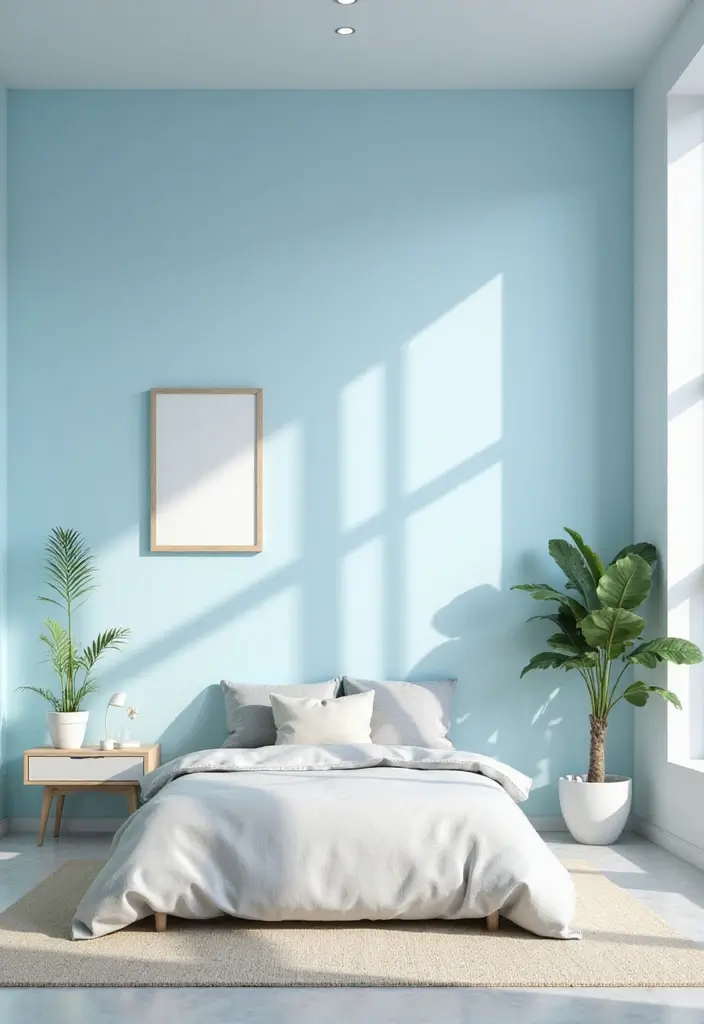 30 Light Blue Bedroom Ideas That Feel Airy Fresh & Serene - 3. Soft Minimalism