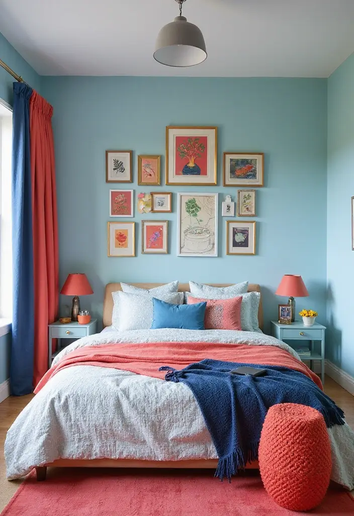 30 Light Blue Bedroom Ideas That Feel Airy Fresh & Serene - 5. Bold Accents