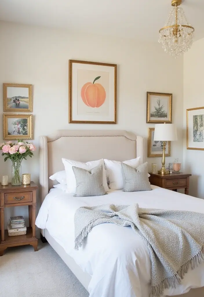 30 Peach Color Bedroom Ideas That Feel Fresh and Modern - 30. Personalized Peach Decor