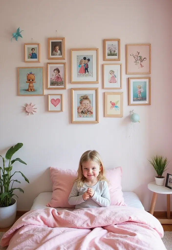 30 Toddler Girls Bedroom Ideas That Are Cute & Whimsical - 21. Charming Wall Frames