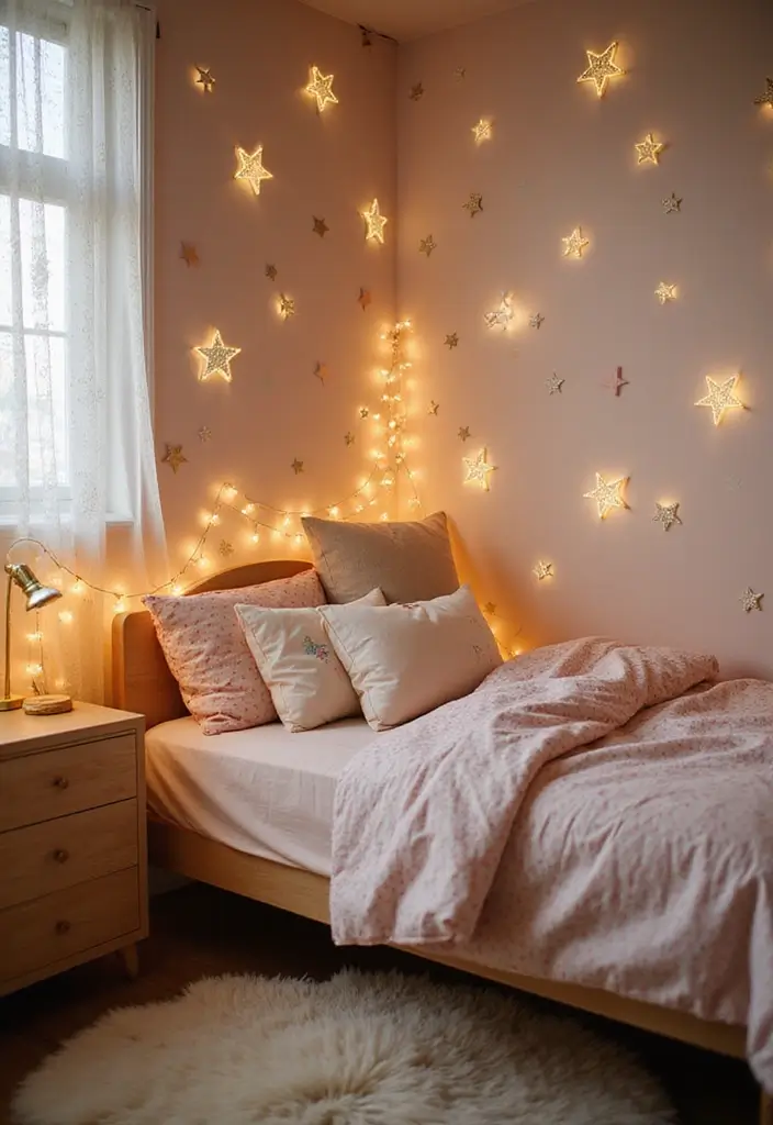 30 Toddler Girls Bedroom Ideas That Are Cute & Whimsical - 24. Twinkling Star Decor