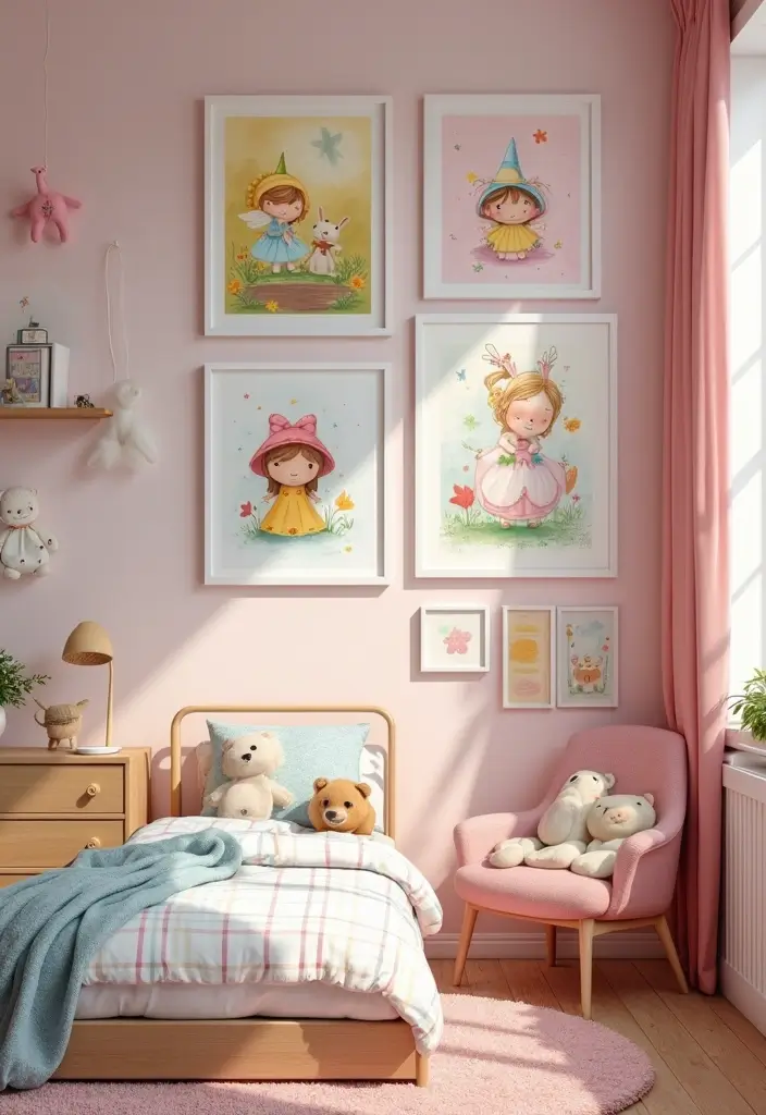 30 Toddler Girls Bedroom Ideas That Are Cute & Whimsical - 7. Whimsical Wall Art