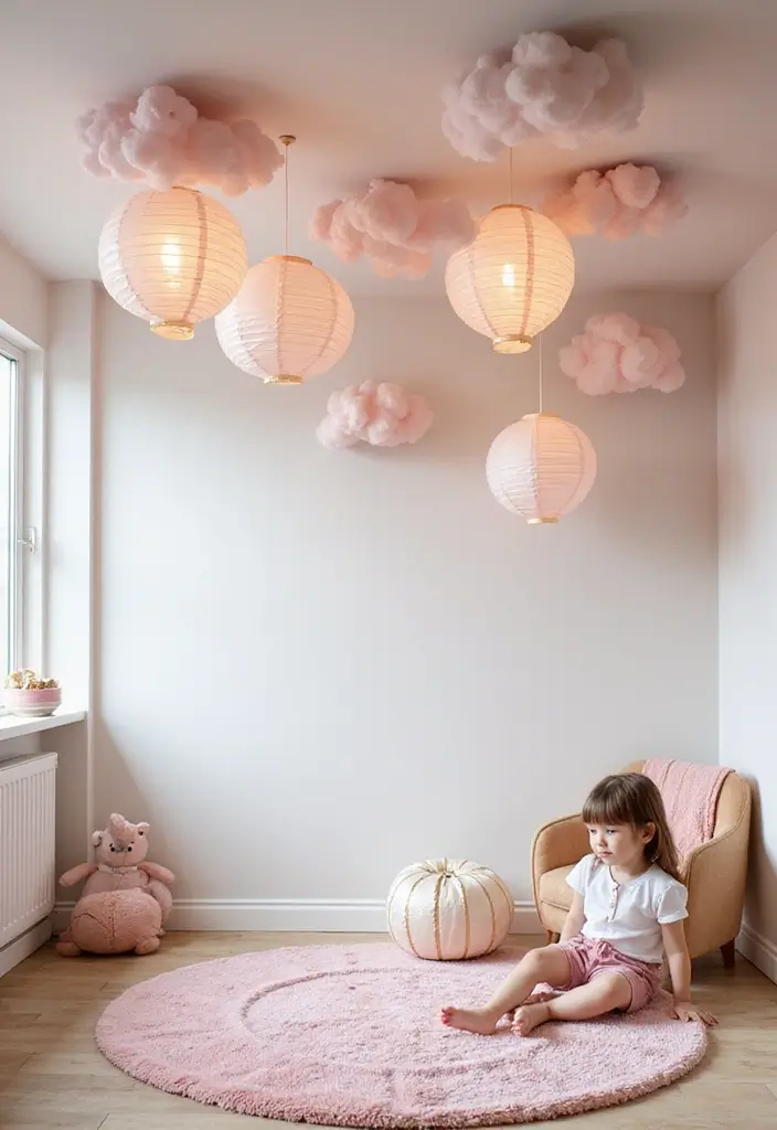 30 Toddler Girls Bedroom Ideas That Are Cute & Whimsical - 9. Playful Ceiling Decor