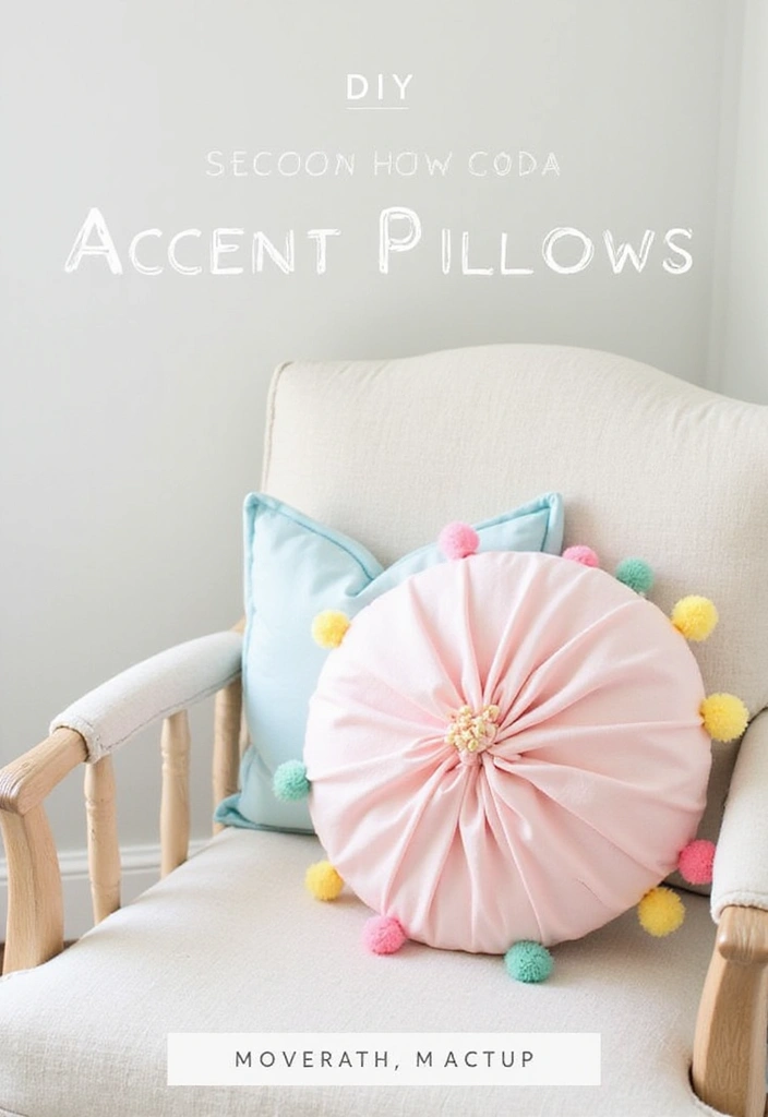 Easy DIY Baby Girl Room Decor You Can Try - 5. Pom-Pom Accent Pillow