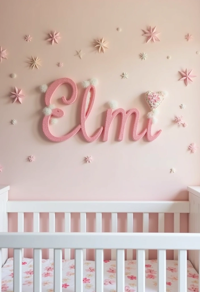 Easy DIY Baby Girl Room Decor You Can Try - 8. DIY Name Sign