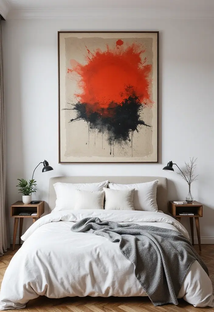 Transform Your Space with 27 Modern Bedroom Trends of 2026 - 13. Statement Wall Art