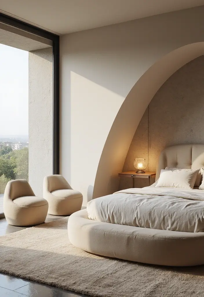 Transform Your Space with 27 Modern Bedroom Trends of 2026 - 15. Curved Furniture