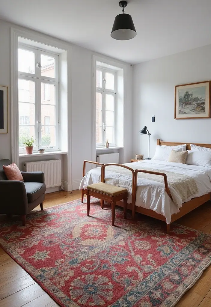 Transform Your Space with 27 Modern Bedroom Trends of 2026 - 22. Statement Rugs