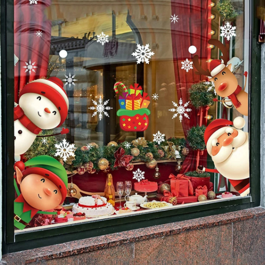 XIMISHOP 82PCS Christmas Snowflake Window Clings Stickers for Glass, Xmas Decals Christmas Decorations