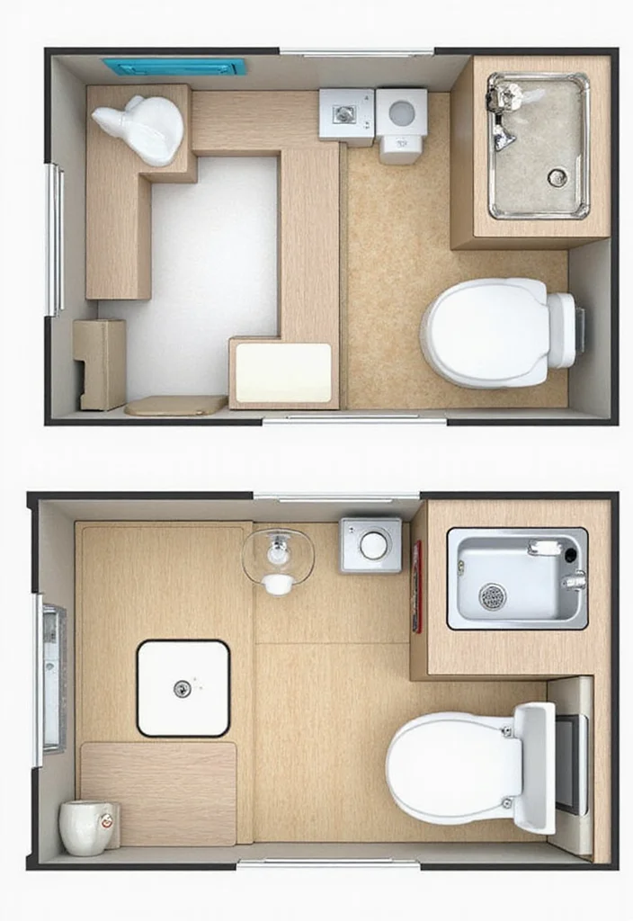 12 Small Camper Bathrooms With Smart Layouts - 12. Efficient Layout Planning