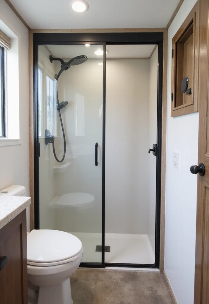 12 Small Camper Bathrooms With Smart Layouts - 5. Sliding Door Solutions