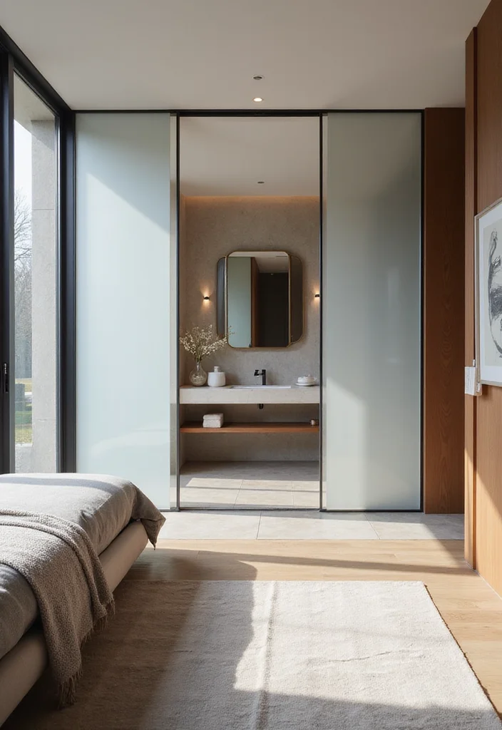 14 Bathroom In Bedroom Design Ideas You'll Love - 1. Seamless Glass Partitions