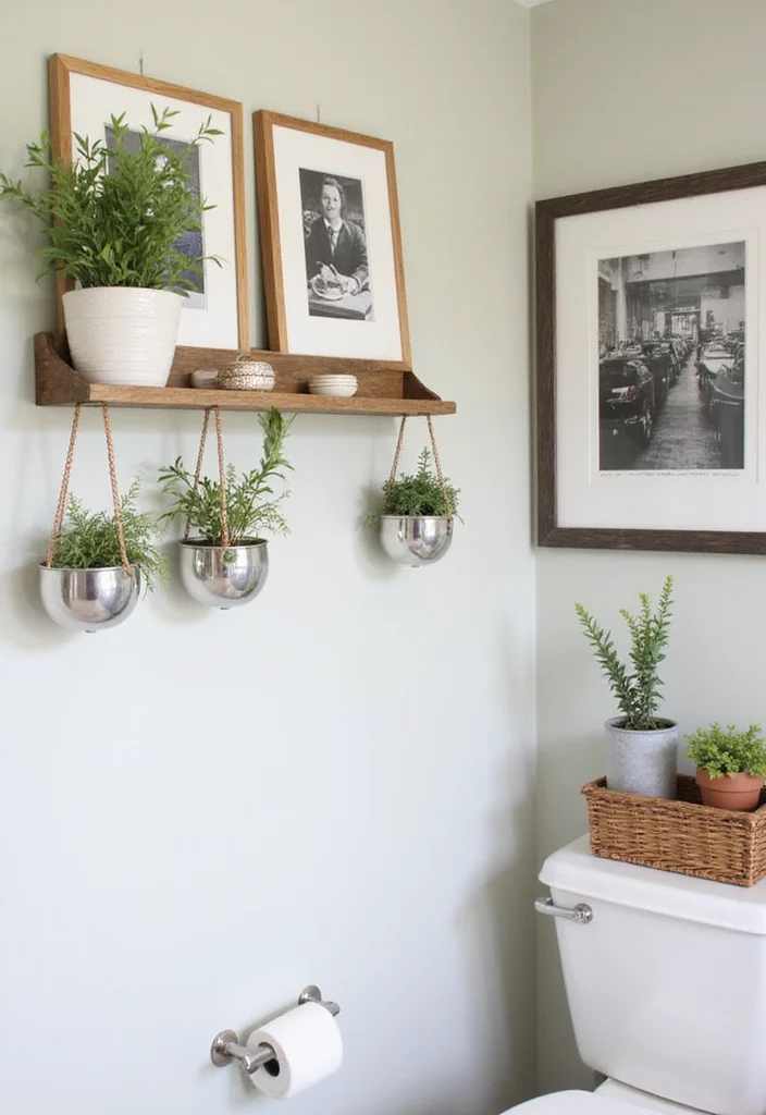 14 Bathroom Photo Wall Ideas for a Personal Touch - 14. Functional Decor