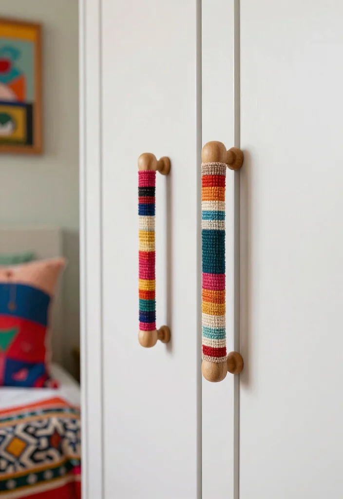 14 Bedroom Closet Door Hardware Ideas For A Fresh Update - 11. Handwoven Textiles