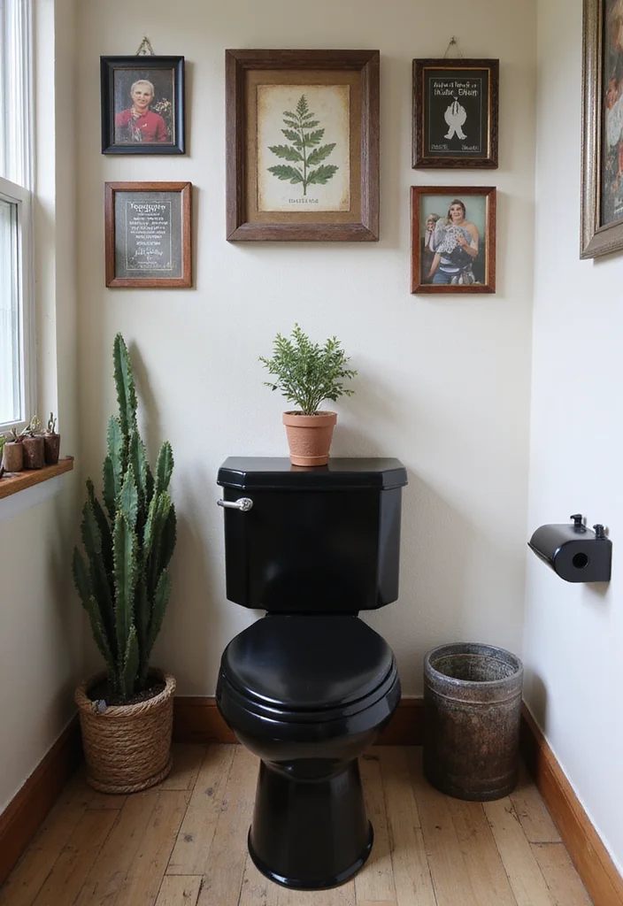 14 Black Toilet Bathroom Design Inspirations - 14. Personal Touches