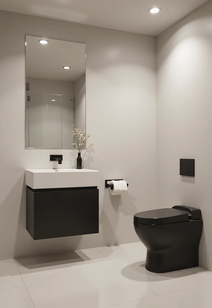14 Black Toilet Bathroom Design Inspirations - 6. Minimalist Zen