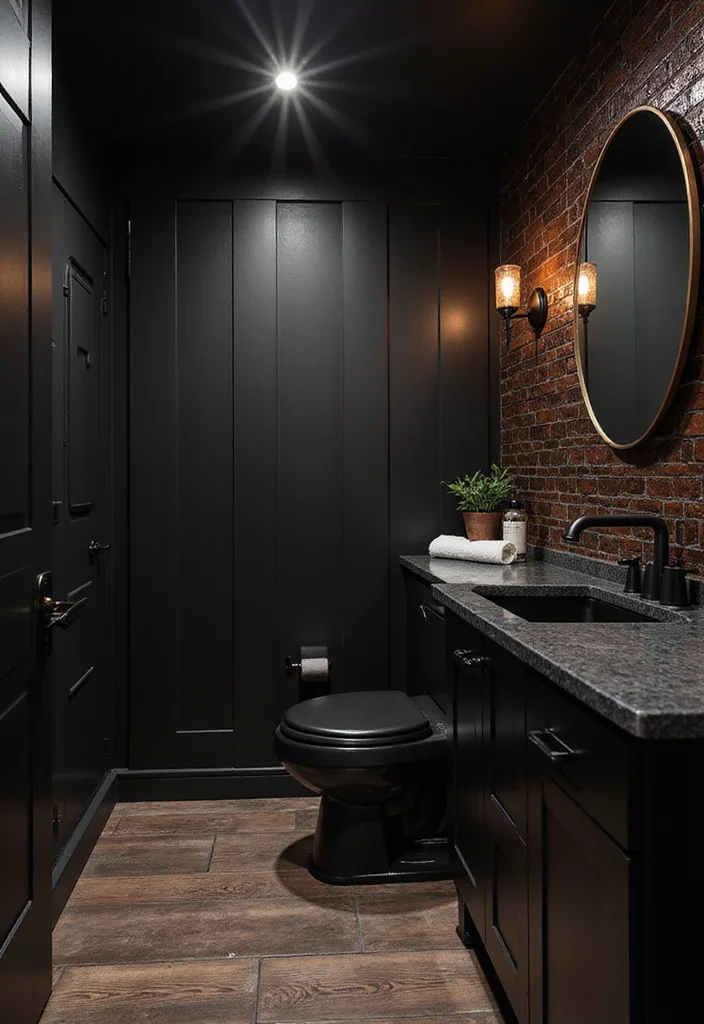 14 Black and Copper Bathroom Design Ideas - 4. Black and Copper Color Scheme