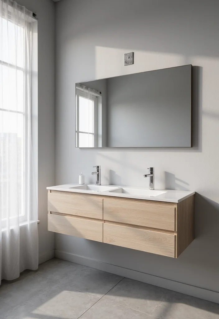 14 Built In Bathroom Vanity Ideas for Small Spaces - 1. Minimalist Floating Vanity