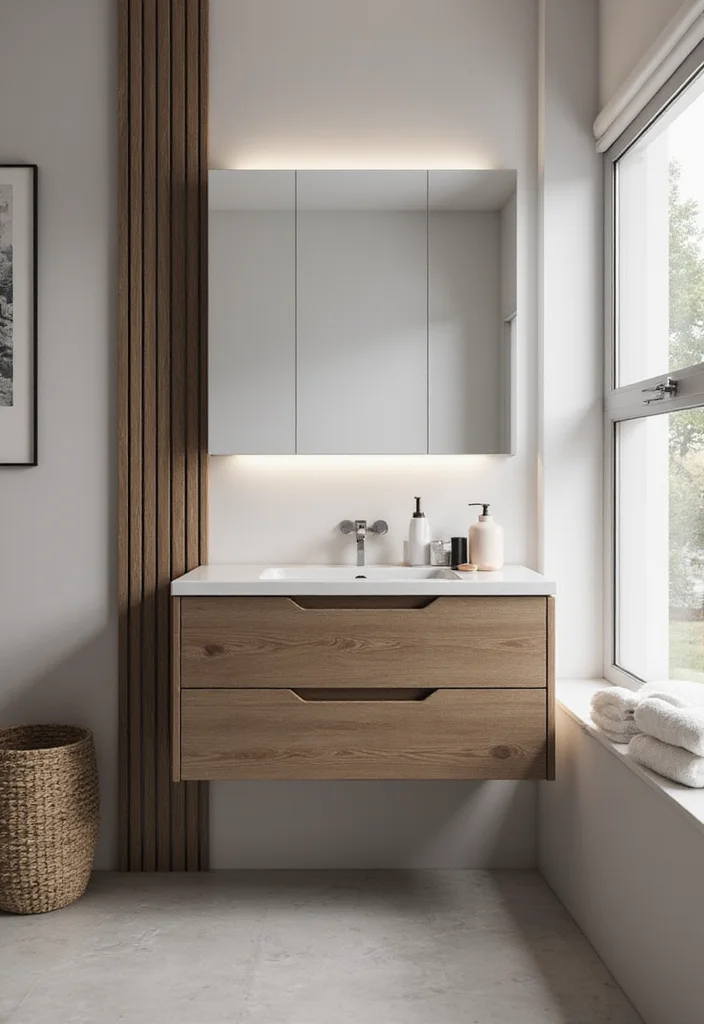 14 Built In Bathroom Vanity Ideas for Small Spaces - 10. Integrated Sink Vanity