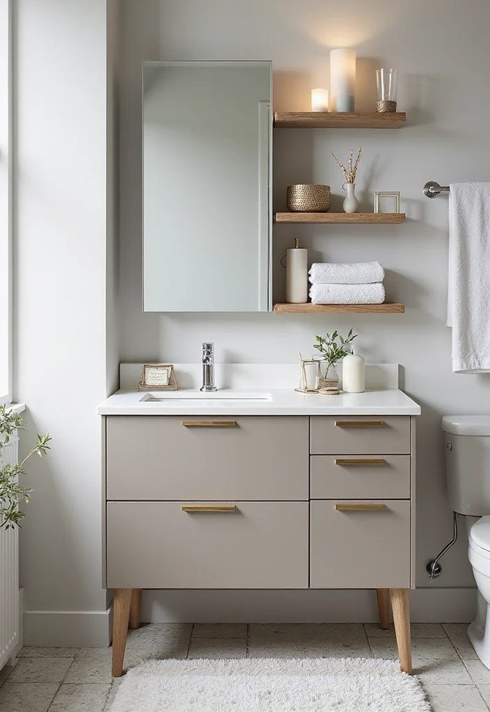14 Built In Bathroom Vanity Ideas for Small Spaces - 7. Open Shelf Vanity