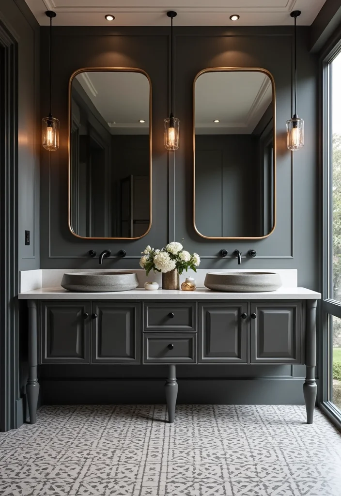 14 Cement Sink Bathroom Ideas for Modern Homes - 3. Statement Double Sinks