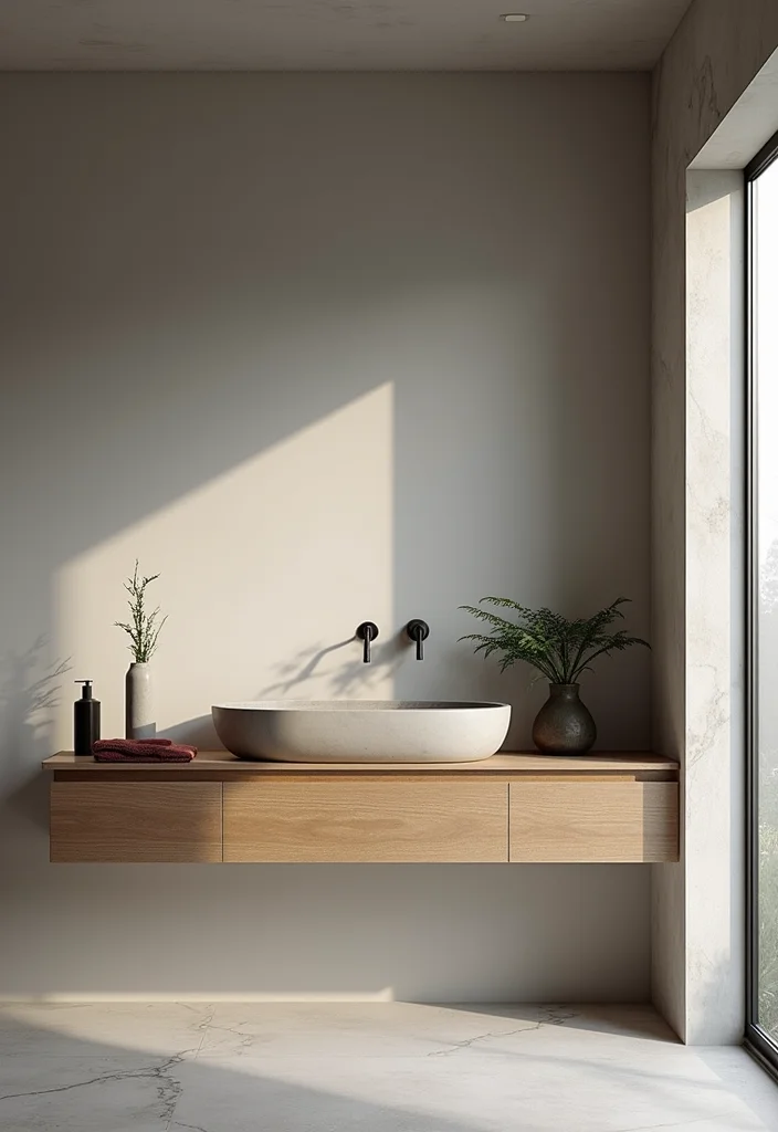 14 Cement Sink Bathroom Ideas for Modern Homes - 4. Wall-Mounted Wonder