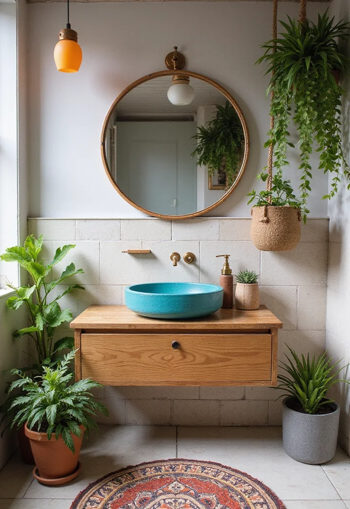 14 Cement Sink Bathroom Ideas for Modern Homes - 7. Colorful Cement Sinks