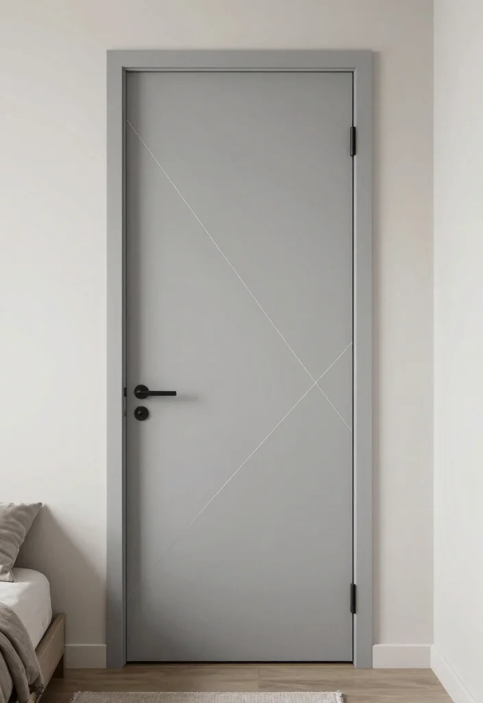14 Closet Door Painting Ideas For Aesthetic Bedrooms - 11. Minimalist Lines for a Sleek Look