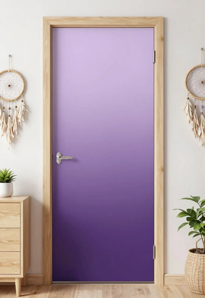 14 Closet Door Painting Ideas For Aesthetic Bedrooms - 3. Ombre Effect for a Dreamy Vibe