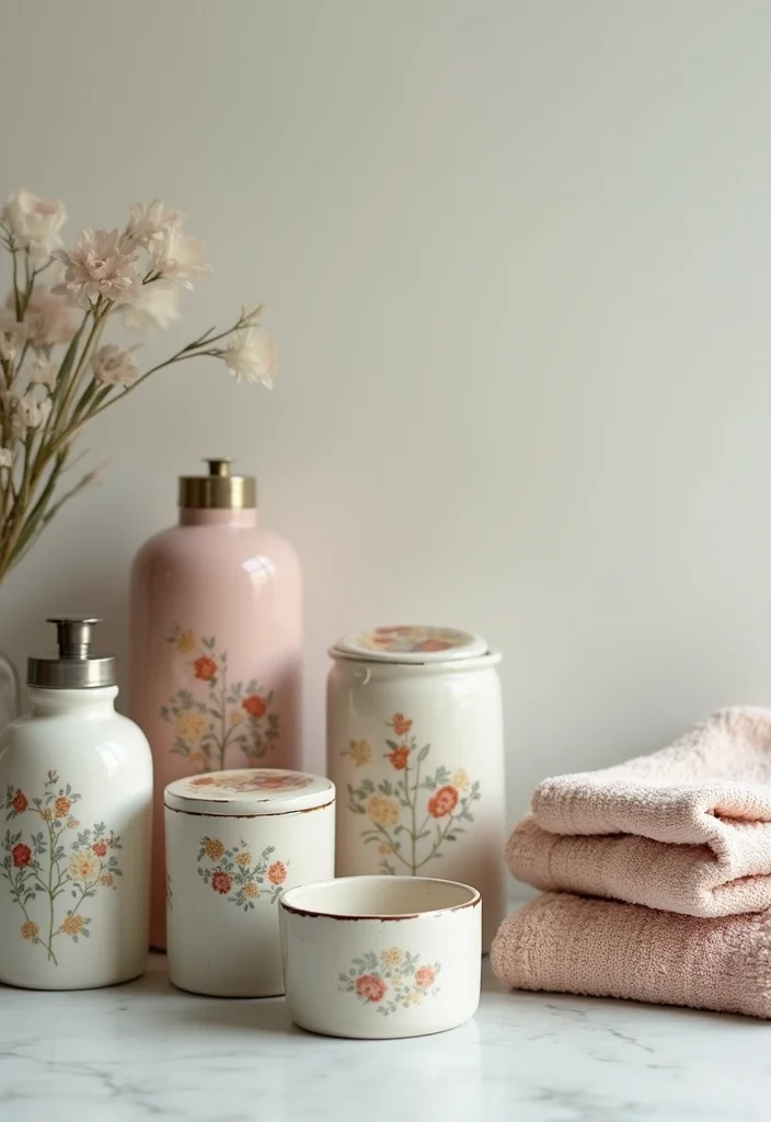 14 Coquette Bathroom Decor Ideas With Soft Aesthetic - 7. Charming Accessories