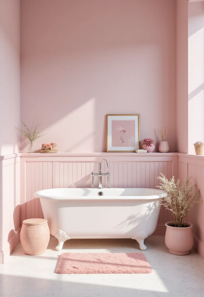 14 Coquette Bathroom Decor Ideas With Soft Aesthetic - 8. Soft Pastel Color Scheme