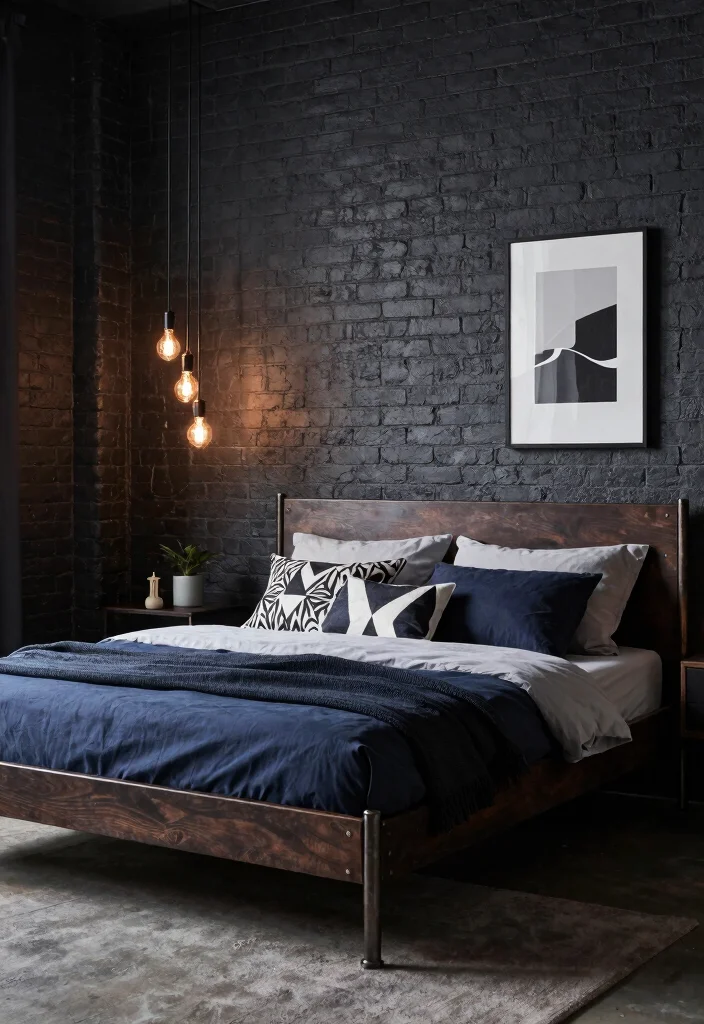 14 Dark Brown Bed Frame Bedroom Ideas For Girls With Style - 10. Urban Edge: Industrial Chic