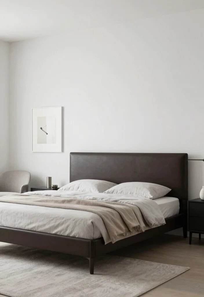 14 Dark Brown Bed Frame Bedroom Ideas For Girls With Style - 2. Modern Minimalist Charm