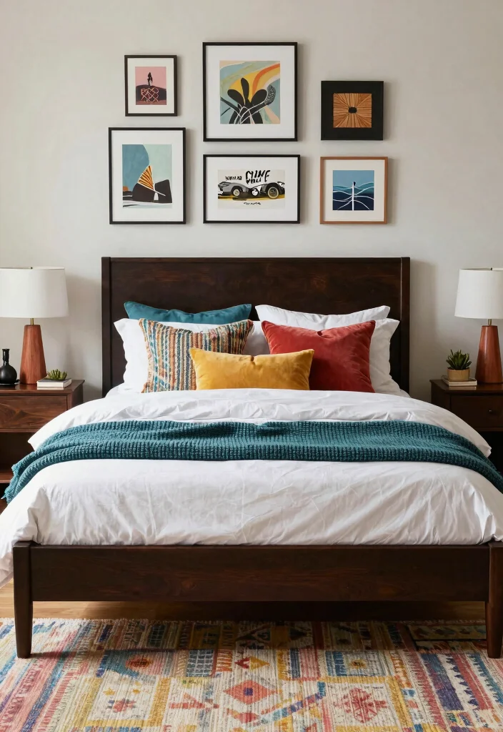 14 Dark Brown Bed Frame Bedroom Ideas For Girls With Style - 5. Eclectic Harmony: Mixing Styles