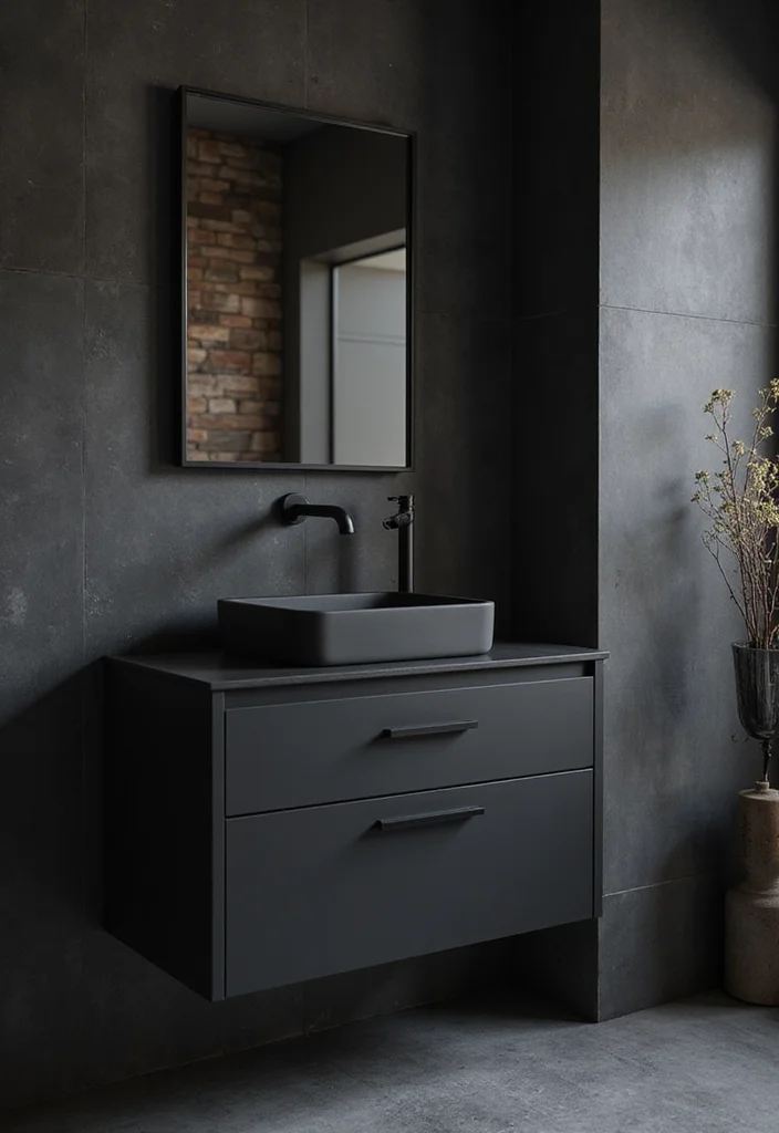 14 Dark Vanity Bathroom Ideas With Drama - 8. Black Bathroom Fixtures