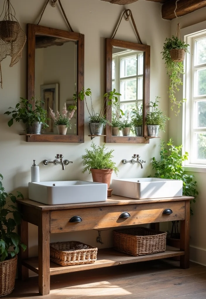 14 Farmhouse Bathroom Sink Ideas With Country Style - 2. Farmhouse Double Sink