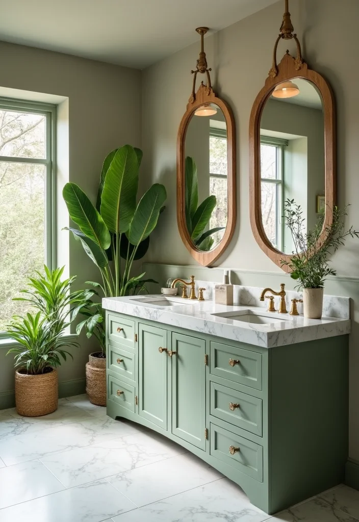 14 Green Bathroom Vanity Designs Trending Now - 1. Sage Green Serenity