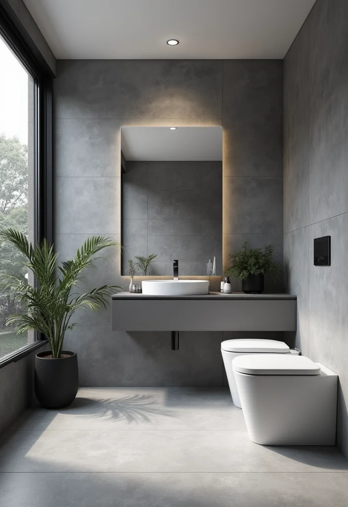 14 Grey Vanity Bathroom Wall Color Ideas - 11. Greyscale Gradient