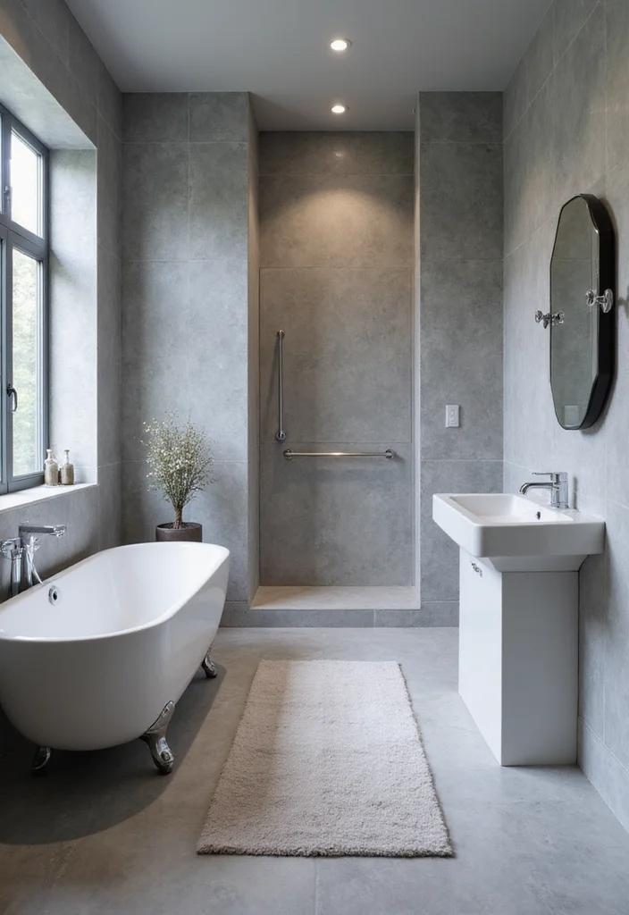 14 Grey Vanity Bathroom Wall Color Ideas - 12. Cool Silver Grey