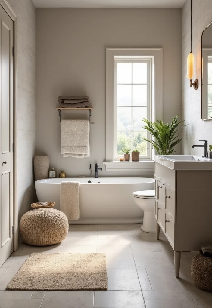 14 Grey Vanity Bathroom Wall Color Ideas - 14. Light Grayish Beige