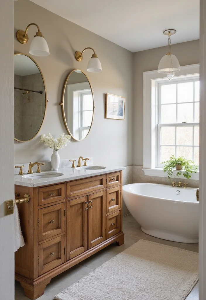 14 Grey Vanity Bathroom Wall Color Ideas - 3. Warm Greige