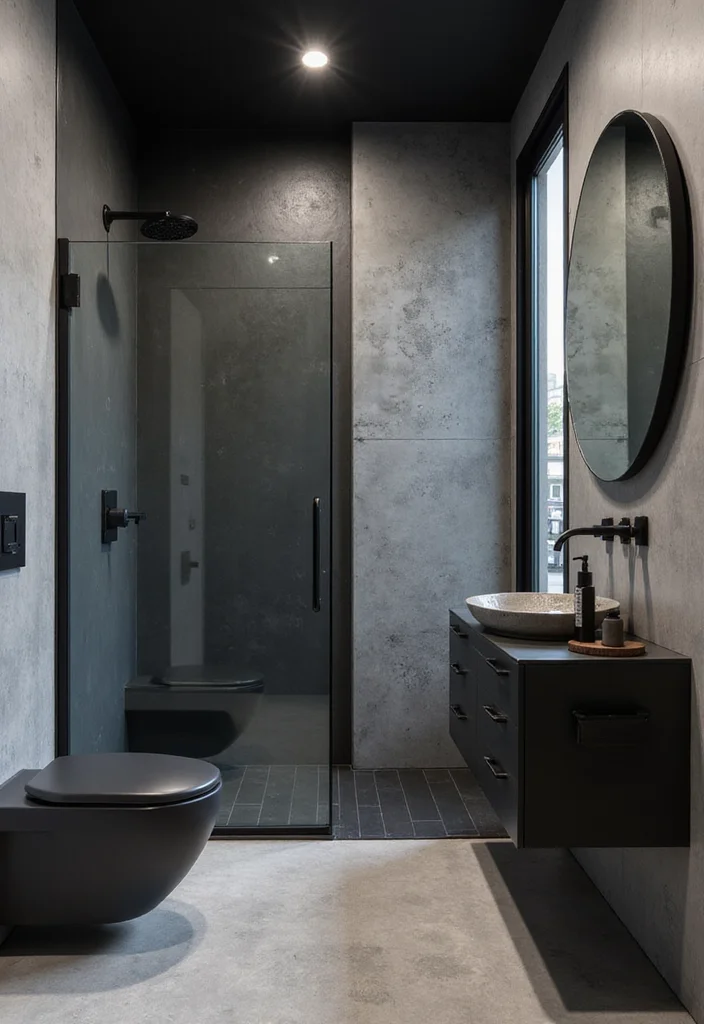 14 Grey Vanity Bathroom Wall Color Ideas - 5. Steel Grey