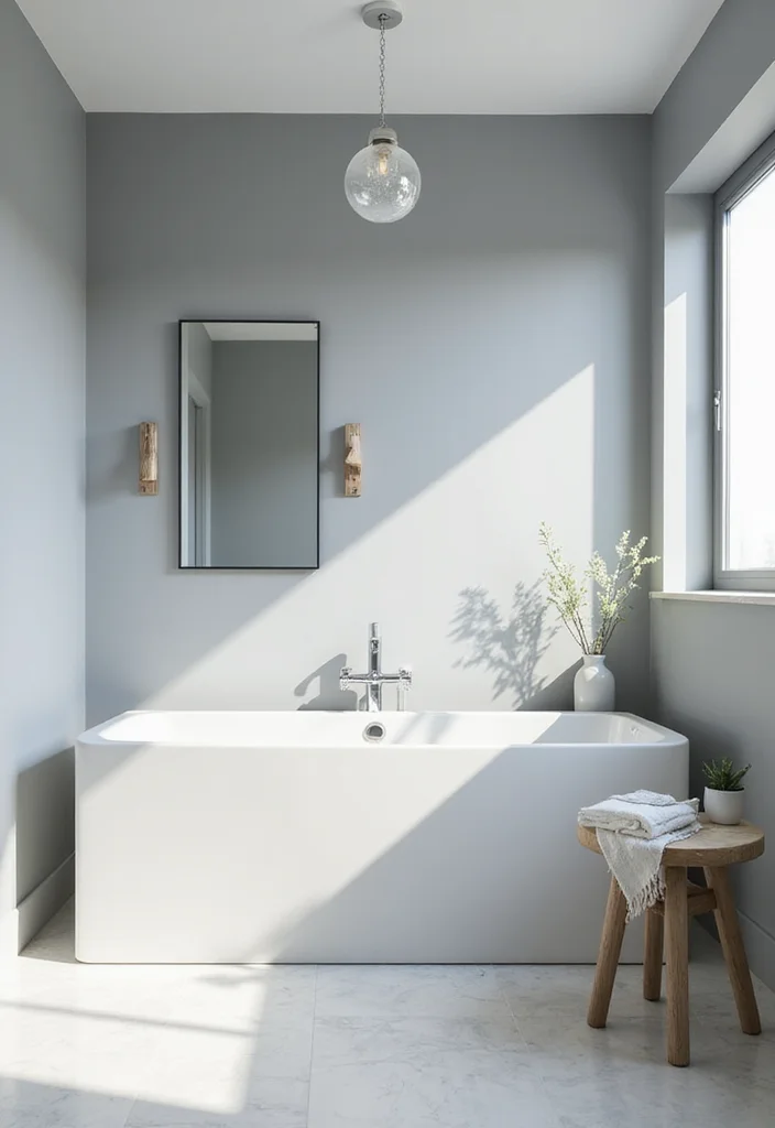 14 Grey Vanity Bathroom Wall Color Ideas - 8. Misty Grey