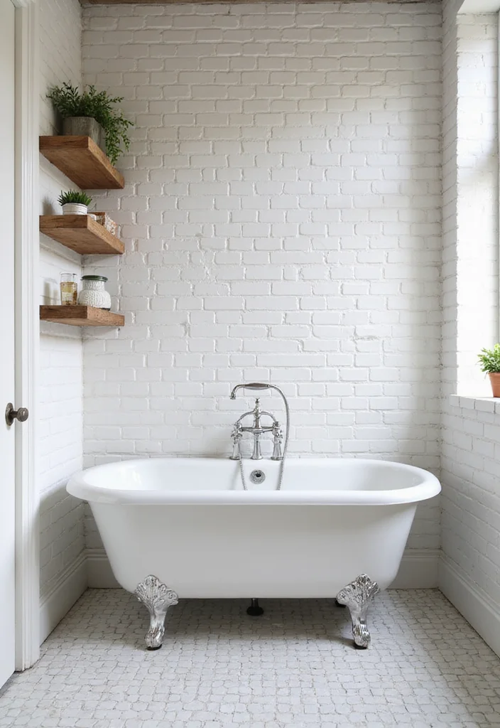 14 Metro Tile Bathroom Designs With Urban Style - 3. Vintage Touch with Colored Grout