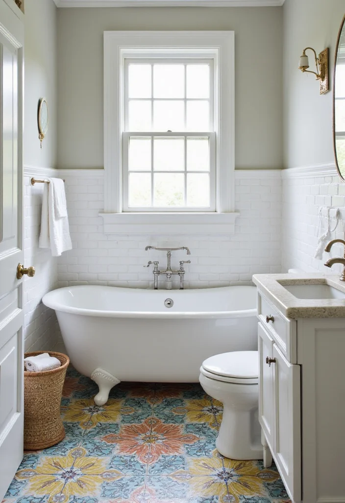 14 Mexican Tile Bathroom Ideas Full of Color - 12. Coastal Vibes with Mexican Tiles