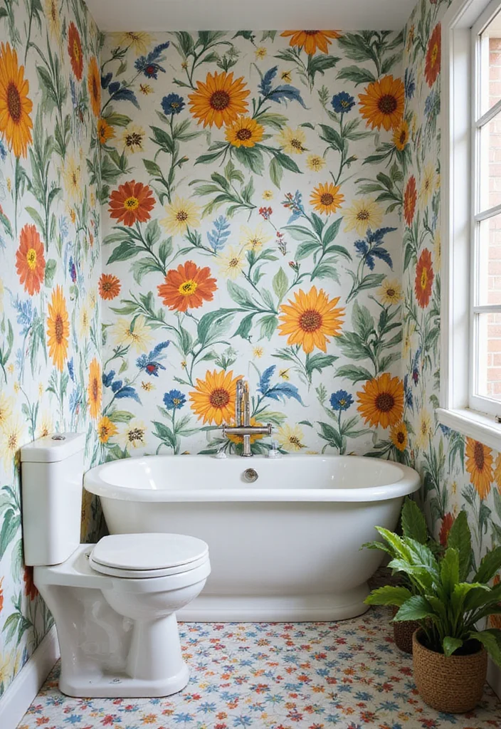 14 Mexican Tile Bathroom Ideas Full of Color - 6. Bright Floral Designs
