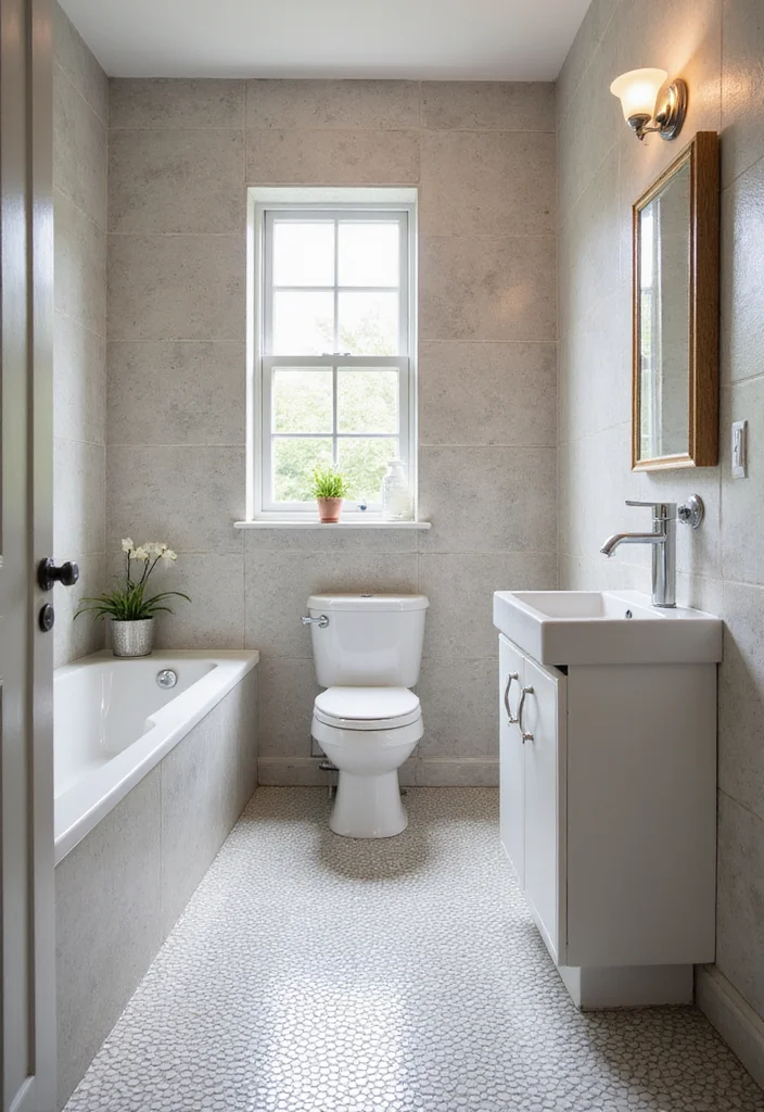 14 Penny Tile Bathroom Floor Ideas That Impress - 12. Penny Tile with Underfloor Heating