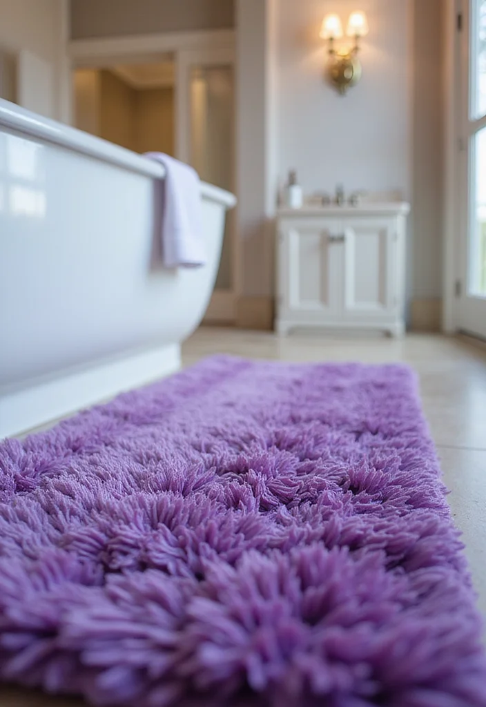 14 Purple Bathroom Accessories for a Chic Look - 1. Plush Purple Bath Mats